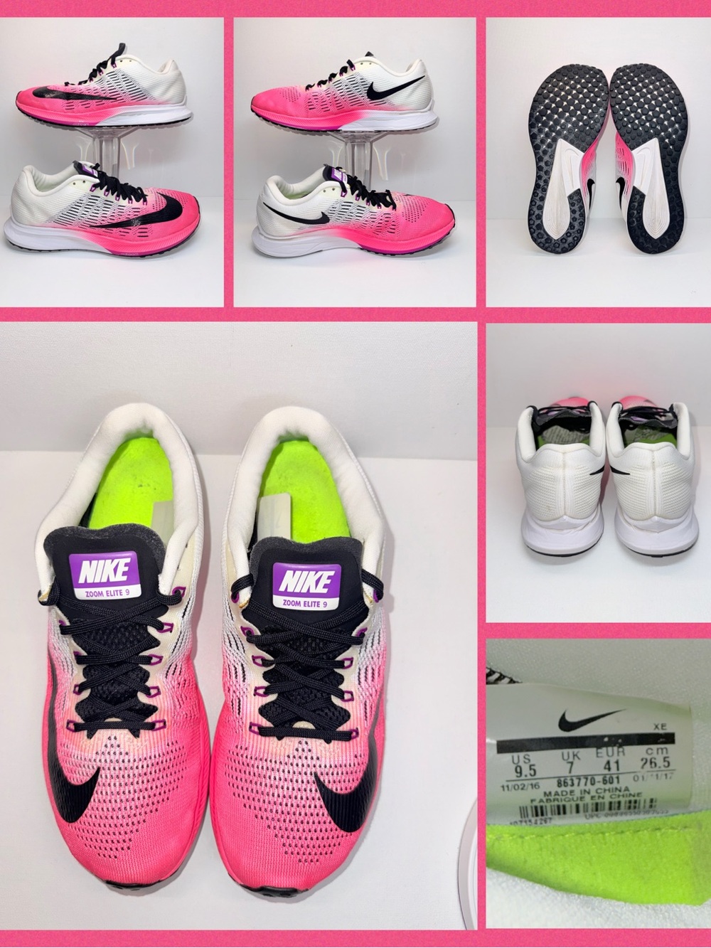Nike Kids Zoom Elite 9 Sneakers - Pink, White, Black